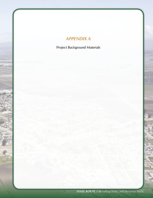 156 Toll Road Study and Appendices - Transportation Agency for ...