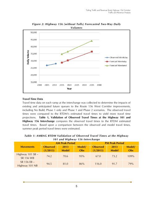 156 Toll Road Study and Appendices - Transportation Agency for ...