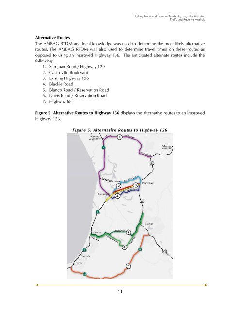 156 Toll Road Study and Appendices - Transportation Agency for ...