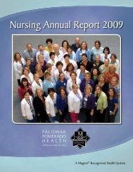 Nursing Annual Report 2009 - Palomar Health