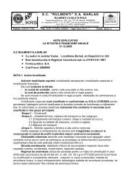 Note explicative la situatiile financiare anuale 2008 - S.C. Rulmenti ...