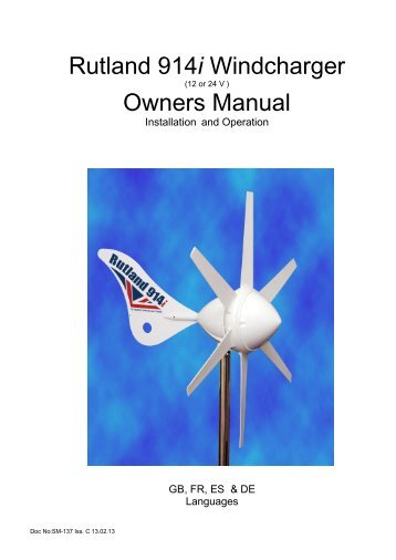 Rutland 914i Windcharger Owners Manual - Marlec Engineering Co ...