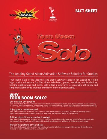 FACT SHEET WHY TOON BOOM SOLO? - Small Dog Electronics