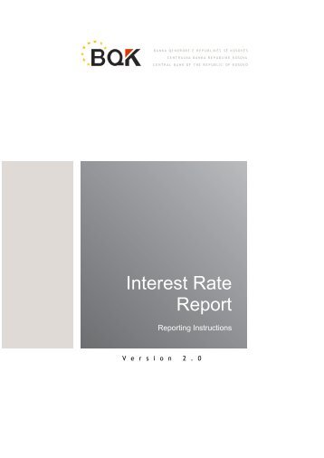Interest Rate Report - Banka Qendrore e RepublikÃ«s sÃ« KosovÃ«s