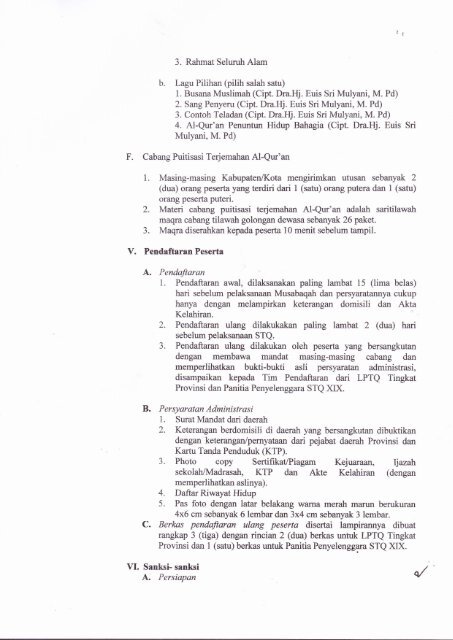 Surat Ketentuan STQN XIX - Kanwil Kemenag Provinsi Kalimantan ...