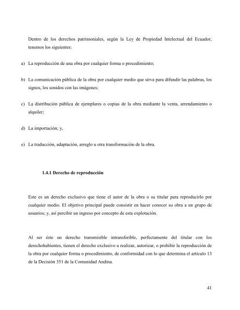 LOS DERECHOS DE AUTOR EN EL ECUADOR Y SU ...