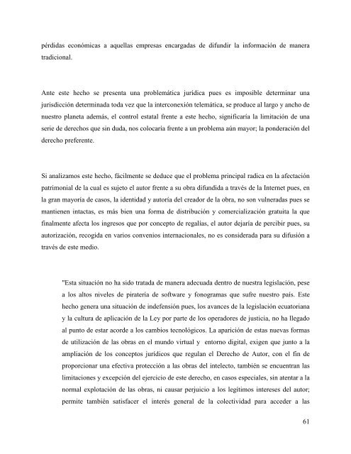 LOS DERECHOS DE AUTOR EN EL ECUADOR Y SU ...