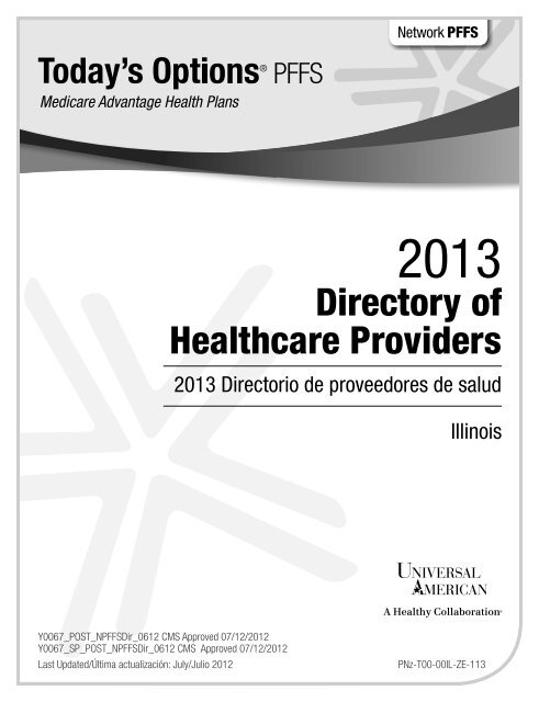 Today S Options Pffs Provider Directory Universal American