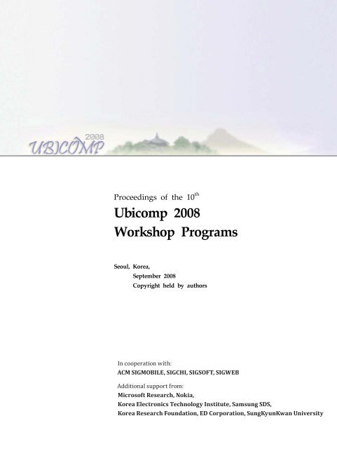 Workshops - UbiComp
