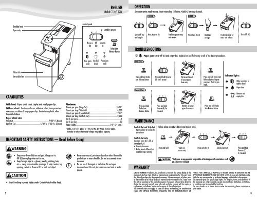 C-120/C-120C Manual-2006 - Fellowes