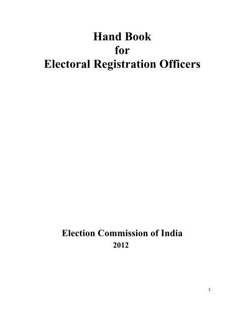 Handbook for Electoral Registration Officers - Election Commission ...