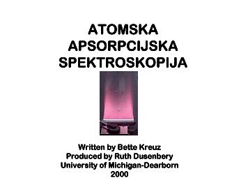 ATOMSKA APSORPCIJSKA SPEKTROSKOPIJA