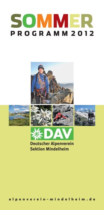 programm 2012 sommer - Mindelheimer Hütte