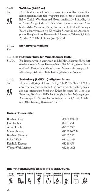 programm 2012 sommer - Mindelheimer Hütte