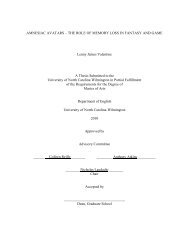 AMNESIAC AVATARS â THE ROLE OF MEMORY LOSS IN ...