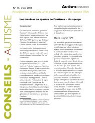 No 11 - Les troubles du spectre de l'autisme - Autism Ontario