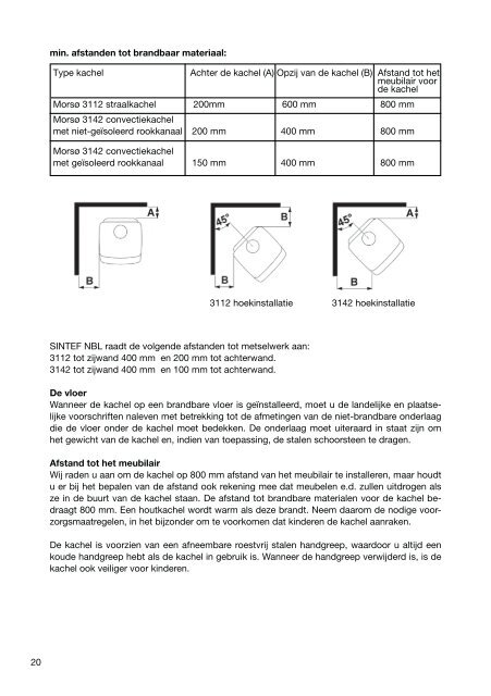 Installatie en gebruikshandleiding Morso 3100 serie - UwKachel