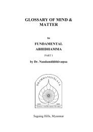 GLOSSARY OF MIND & MATTER - Abhidhamma.com