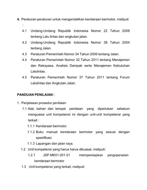 SKKNI Mengemudi Kendaraan Bermotor - Dirjen PAUDNI