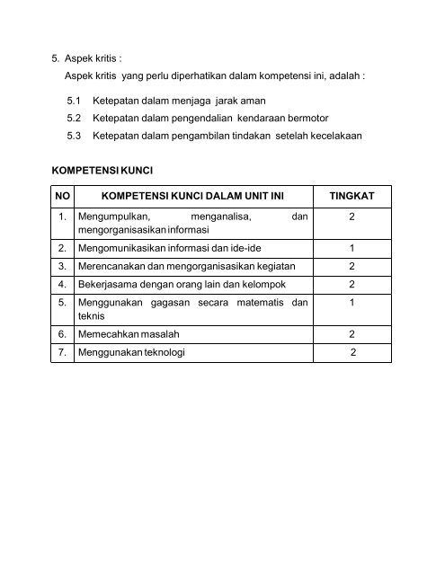 SKKNI Mengemudi Kendaraan Bermotor - Dirjen PAUDNI