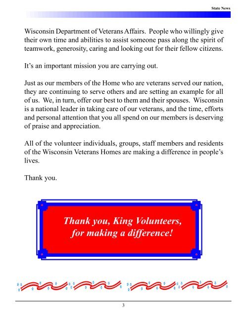 Wisconsin Veterans Home at King Caring for America's Heroes www ...