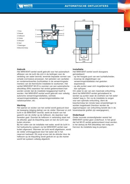 Automatische ontluchters - WATTS industries