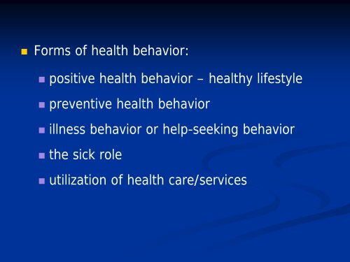 Health behavior