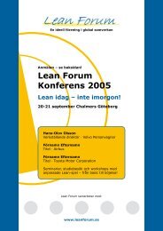 VÃƒÂ¤lkommen till Lean Forum Konferens 2005!