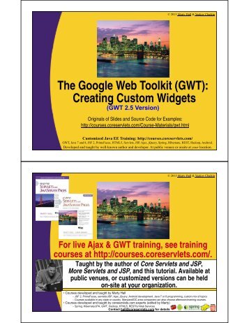 The Google Web Toolkit (GWT): Creating Custom Widgets