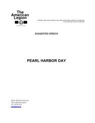 Speech - Pearl Harbor Day - American Legion