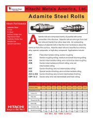 Adamite Steel Rolls - Hitachi Metals America, Ltd.