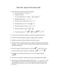 Math 1108: Algebra II Unit 8 Study Guide