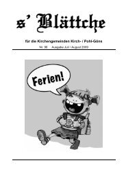 s'BlÃ¤ttche Nr. 96 - Kirchengemeinde . Kirch-Goens . de