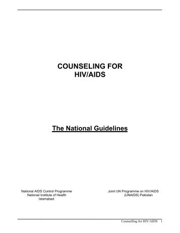 COUNSELING FOR HIV/AIDS - National AIDS Control Programme