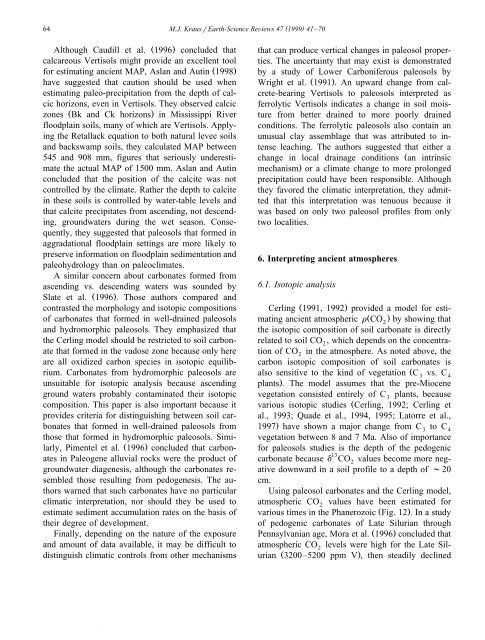 Paleosols in clastic sedimentary rocks: their geologic applications