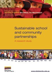 Sustainable school and community partnerships: A ... - What Works