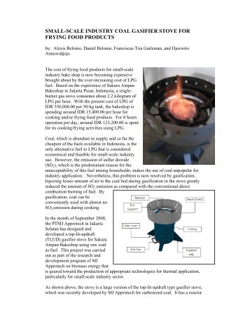 Small-Scale Industry Coal Gasifier Stove - BioEnergy Discussion Lists