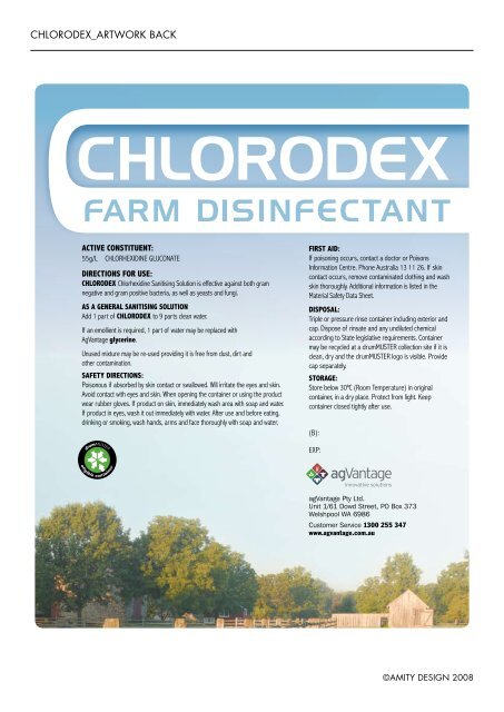 214134 Chlorodex farm disinfectant. label - Agsure