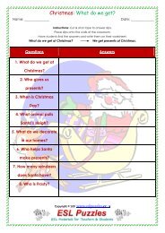 Christmas survey worksheet - ESL Kids World