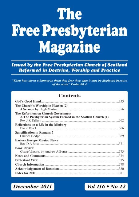 December - the Free Presbyterian church of Scotland