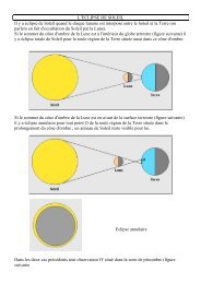 L'ECLIPSE DE SOLEIL Il y a éclipse de Soleil quand le disque ...