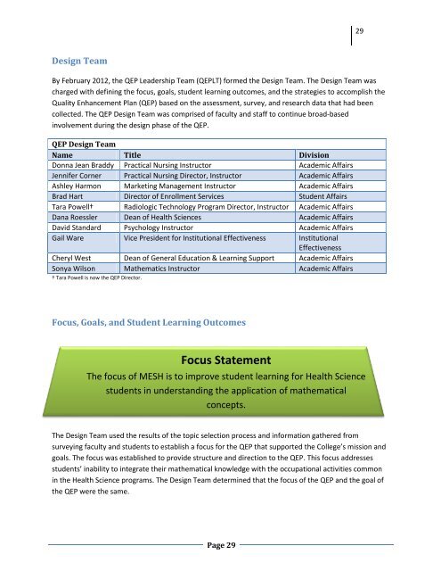 Click for PDF of QEP Document - Southeastern Technical College