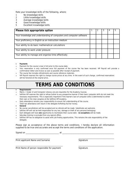 Cape Town application form (PDF) - VIP Payroll