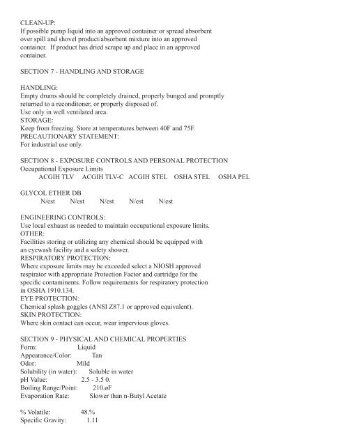 Titebond III Glue Material Safety Data Sheet (MSDS) - Highland ...