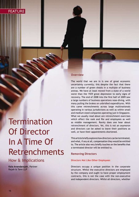 Termination Of Director In A Time Of Retrenchments - Singapore ...