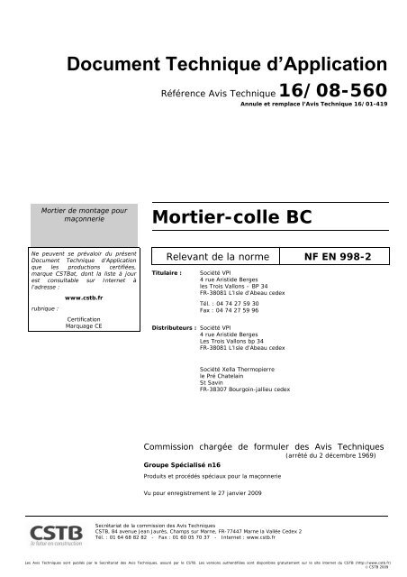 MORTIER COLLE BC_DTA.pdf - Vpi - Vicat