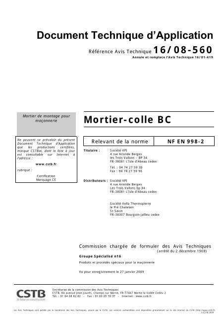 MORTIER COLLE BC_DTA.pdf - Vpi - Vicat