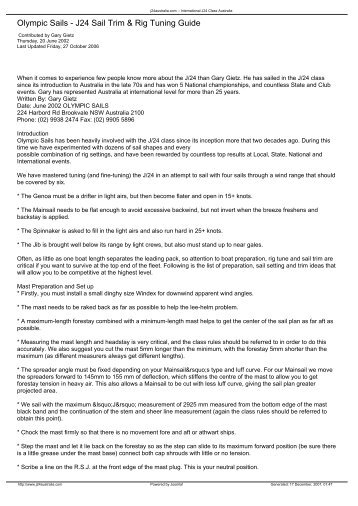 Olimpic Sails J24 Tuning guide.pdf - Sailmaker.org
