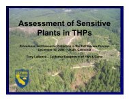 Assessment of Sensitive Plants in THPs - Cal Fire