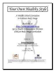 body image curriculum - Montana Office of Public Instruction